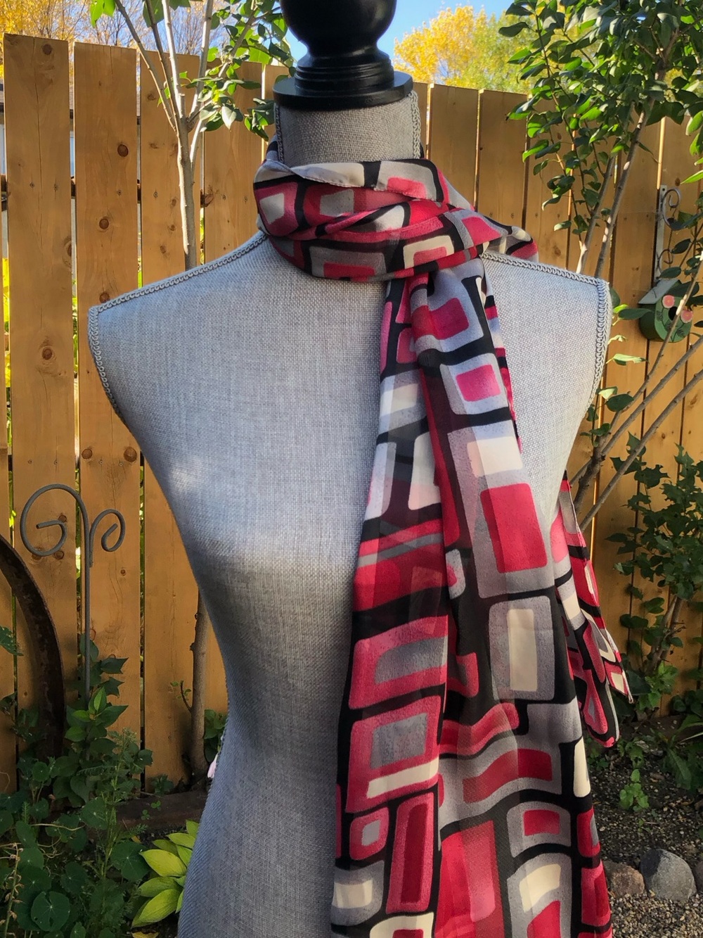 Y2K Geometric Print Lightweight Scarf